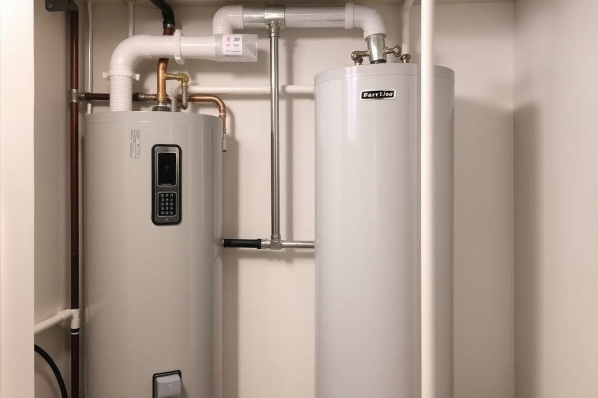 New hot water heater installed with PEX and SharkBite fittings